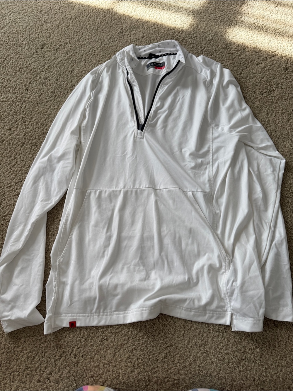 Lightweight White Quarter-Zip Pullover Jacket